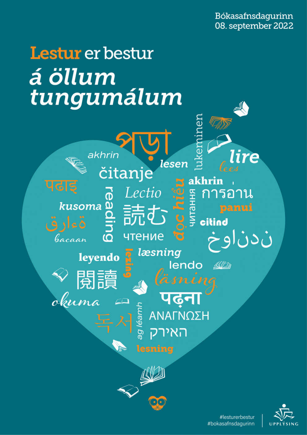 Bókasafnsdagurinn 8. september - lestur er bestur á öllum tungumálum