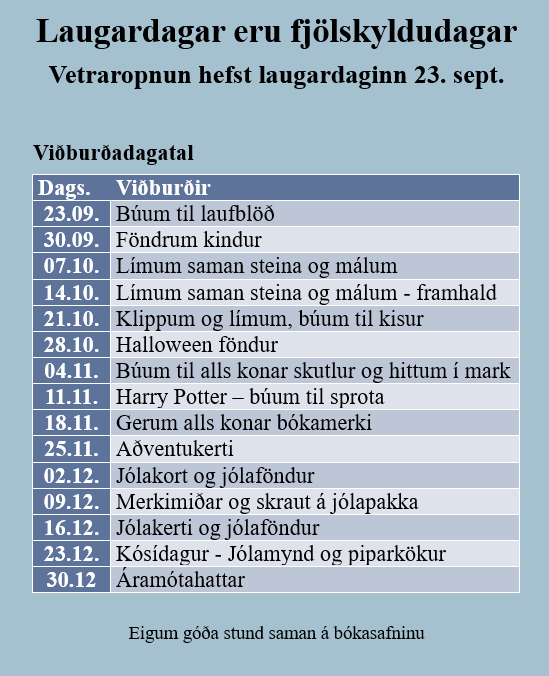 Laugardagar fram að jólum