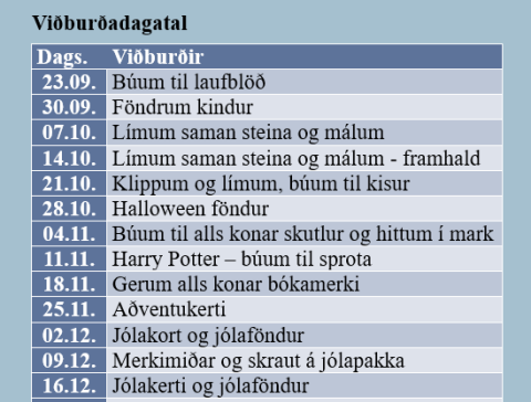 Laugardagar fram að jólum